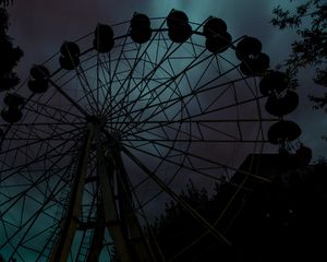 Preview wallpaper ferris wheel, attraction, night, sky