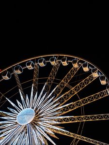 Preview wallpaper ferris wheel, attraction, night, dark