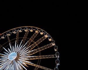 Preview wallpaper ferris wheel, attraction, night, dark
