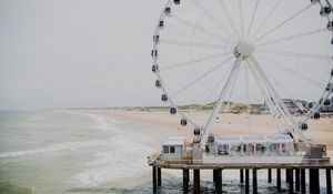 Preview wallpaper ferris wheel, attraction, shore