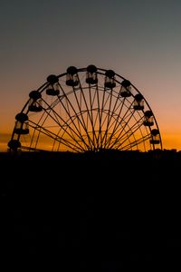 Preview wallpaper ferris wheel, attraction, silhouette, evening, sunset