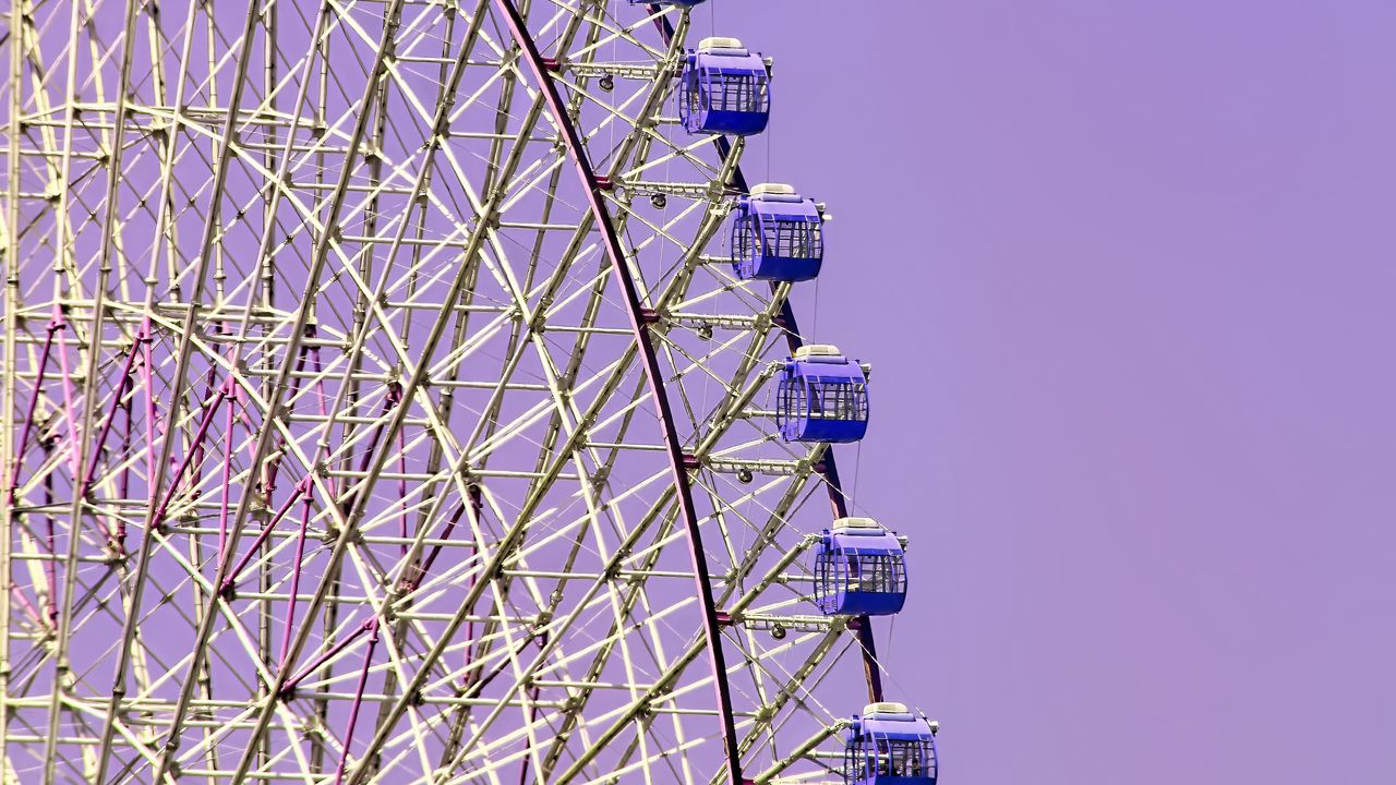 Wallpaper ferris wheel, attraction, sky, purple