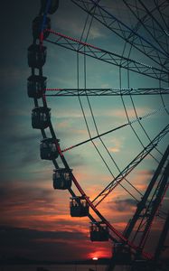 Preview wallpaper ferris wheel, attraction, sky, sunset