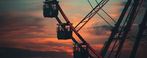 Preview wallpaper ferris wheel, attraction, sky, sunset