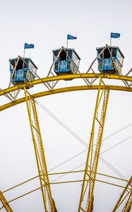 Preview wallpaper ferris wheel, attraction, sky, flags