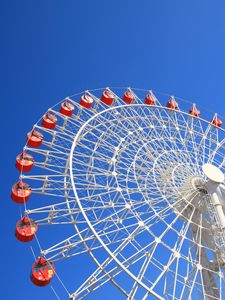 Preview wallpaper ferris wheel, attraction, sky, booths