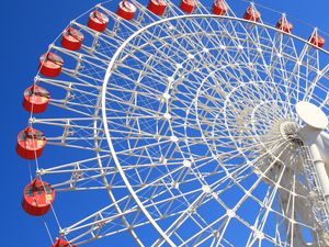 Preview wallpaper ferris wheel, attraction, sky, booths