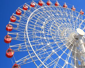 Preview wallpaper ferris wheel, attraction, sky, booths