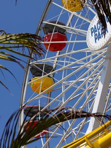 Preview wallpaper ferris wheel, attraction, sky, palm trees