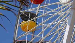 Preview wallpaper ferris wheel, attraction, sky, palm trees