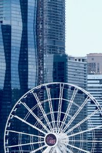 Preview wallpaper ferris wheel, attraction, skyscrapers, city