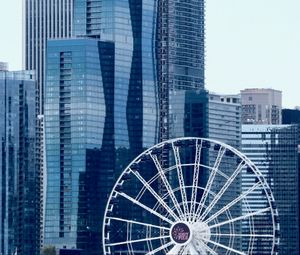 Preview wallpaper ferris wheel, attraction, skyscrapers, city