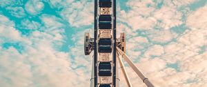 Preview wallpaper ferris wheel, attraction, stairs, construction, sky, clouds