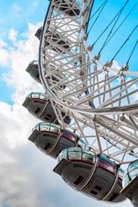 Preview wallpaper ferris wheel, attraction, structure, sky, clouds