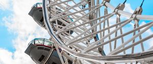 Preview wallpaper ferris wheel, attraction, structure, sky, clouds