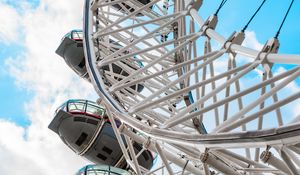 Preview wallpaper ferris wheel, attraction, structure, sky, clouds