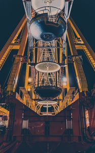 Preview wallpaper ferris wheel, attraction, structure, bottom view