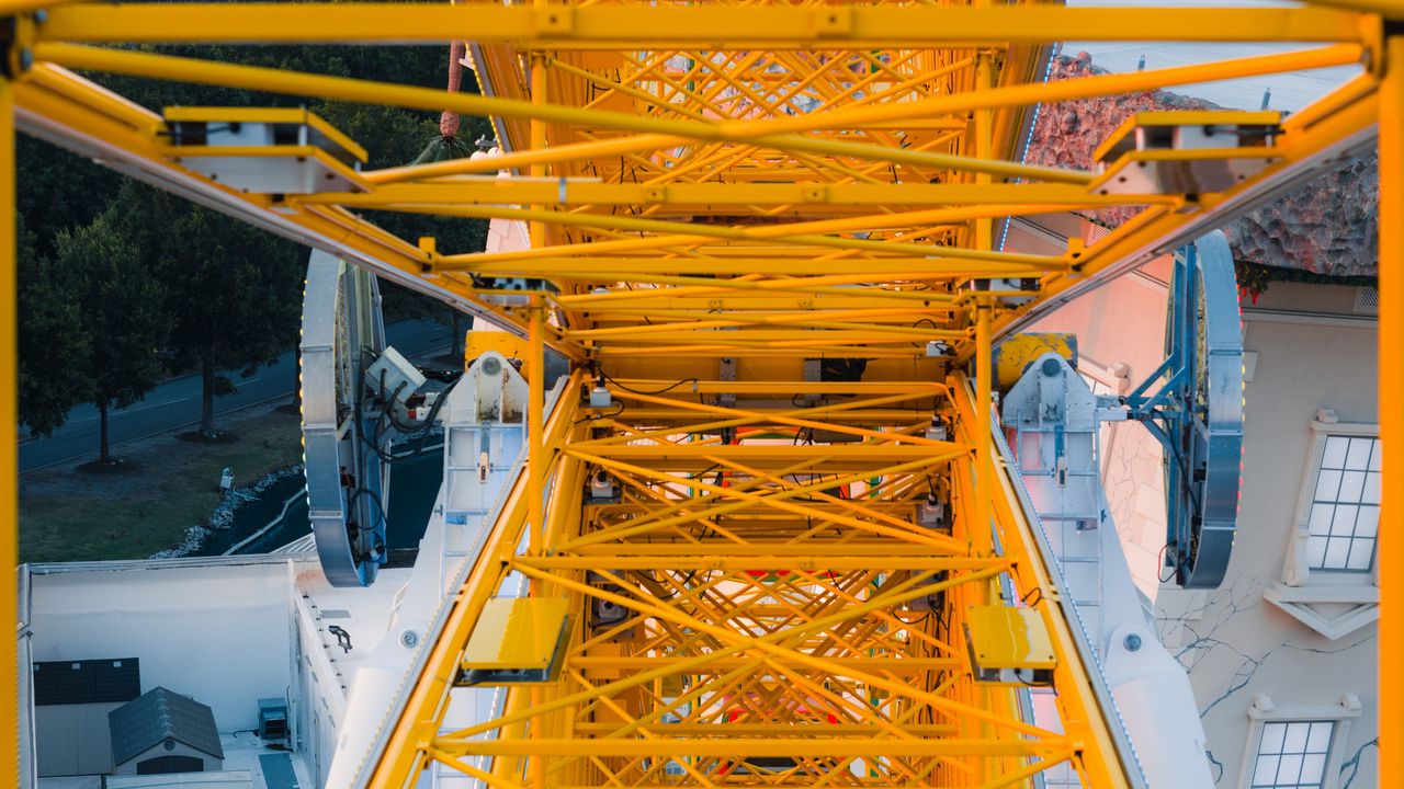 Wallpaper ferris wheel, attraction, yellow