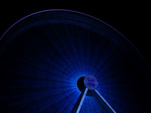 Preview wallpaper ferris wheel, backlight, blue, dark