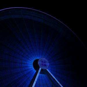 Preview wallpaper ferris wheel, backlight, blue, dark