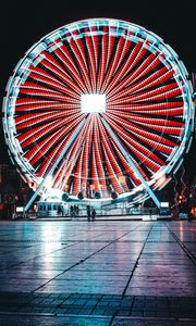 Preview wallpaper ferris wheel, backlight, neon, light, bright