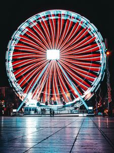 Preview wallpaper ferris wheel, backlight, neon, light, bright