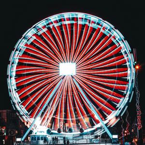 Preview wallpaper ferris wheel, backlight, neon, light, bright