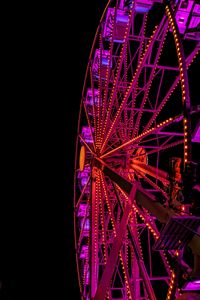 Preview wallpaper ferris wheel, backlight, neon, night, dark, purple