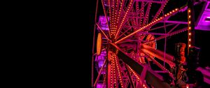 Preview wallpaper ferris wheel, backlight, neon, night, dark, purple