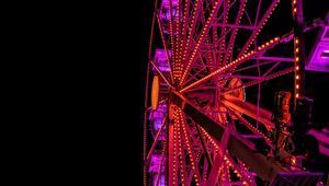 Preview wallpaper ferris wheel, backlight, neon, night, dark, purple