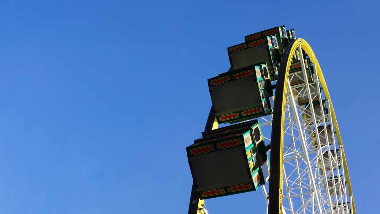 Wallpaper ferris wheel, booths, attraction, sky