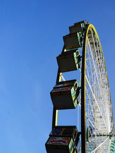 Preview wallpaper ferris wheel, booths, attraction, sky