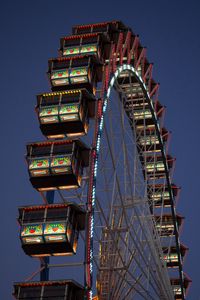 Preview wallpaper ferris wheel, booths, attraction, lights, twilight