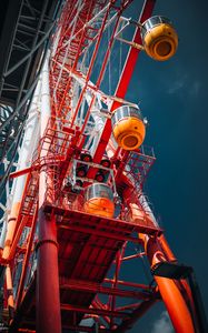 Preview wallpaper ferris wheel, bottom view, sky, attraction