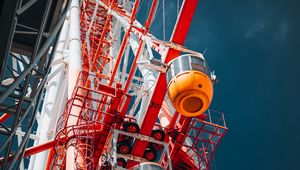 Preview wallpaper ferris wheel, bottom view, sky, attraction