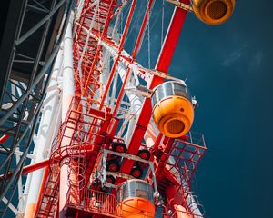 Preview wallpaper ferris wheel, bottom view, sky, attraction