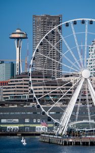 Preview wallpaper ferris wheel, buildings, attraction