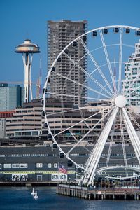 Preview wallpaper ferris wheel, buildings, attraction