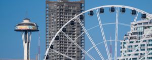 Preview wallpaper ferris wheel, buildings, attraction