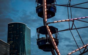 Preview wallpaper ferris wheel, buildings, skyscrapers, city, architecture