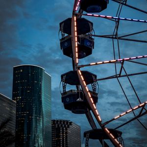 Preview wallpaper ferris wheel, buildings, skyscrapers, city, architecture