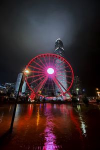 Preview wallpaper ferris wheel, buildings, skyscrapers, city, night