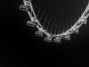 Preview wallpaper ferris wheel, bw, minimalism