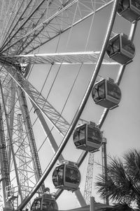 Preview wallpaper ferris wheel, cabins, attraction, bw