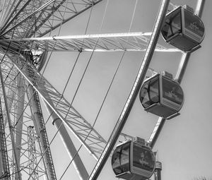 Preview wallpaper ferris wheel, cabins, attraction, bw