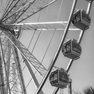 Preview wallpaper ferris wheel, cabins, attraction, bw