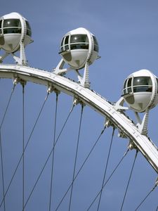 Preview wallpaper ferris wheel, cabins, cables, sky, attraction