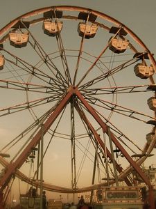 Preview wallpaper ferris wheel, city, attraction, sky