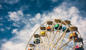Preview wallpaper ferris wheel, clouds, sky, attraction