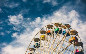 Preview wallpaper ferris wheel, clouds, sky, attraction